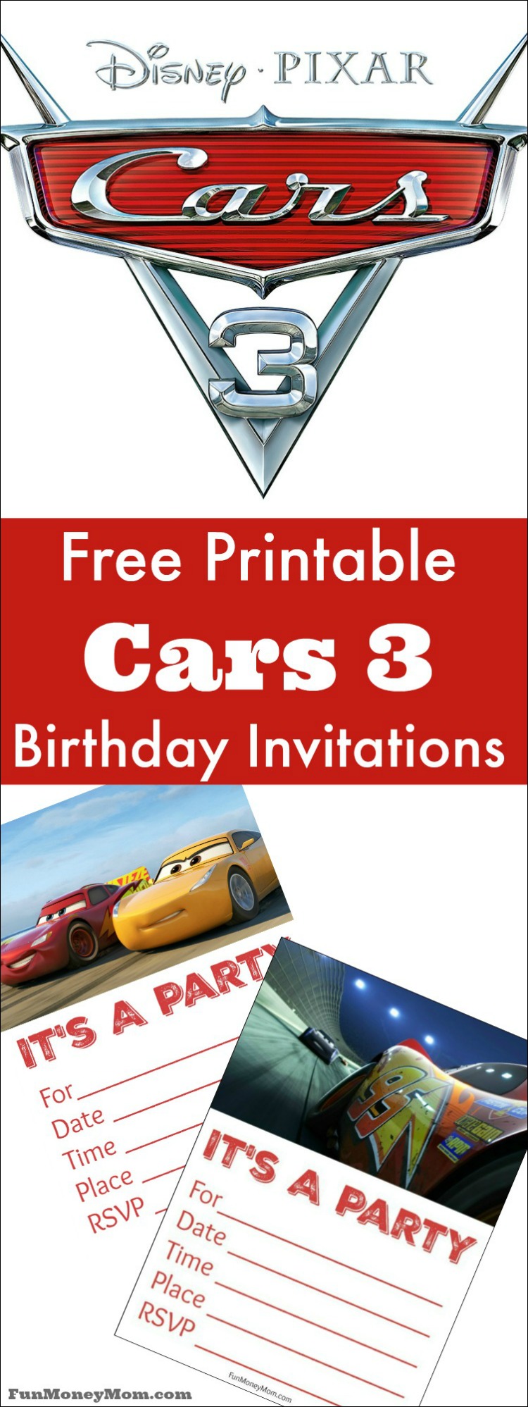 Cars 3 Birthday Invitations Free Printable