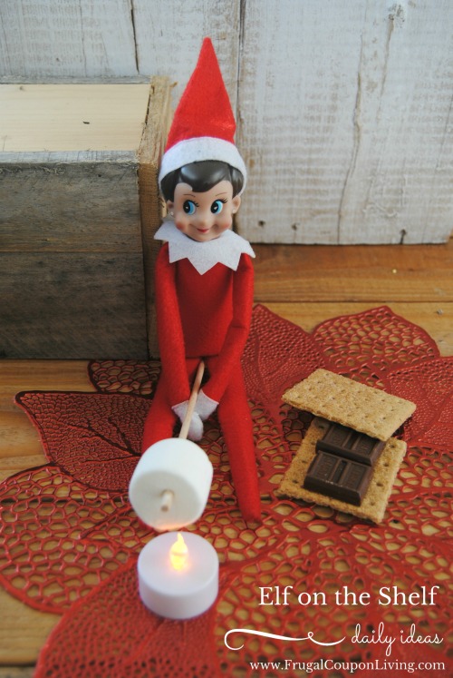 Elf On The Shelf Ideas - Making s'mores