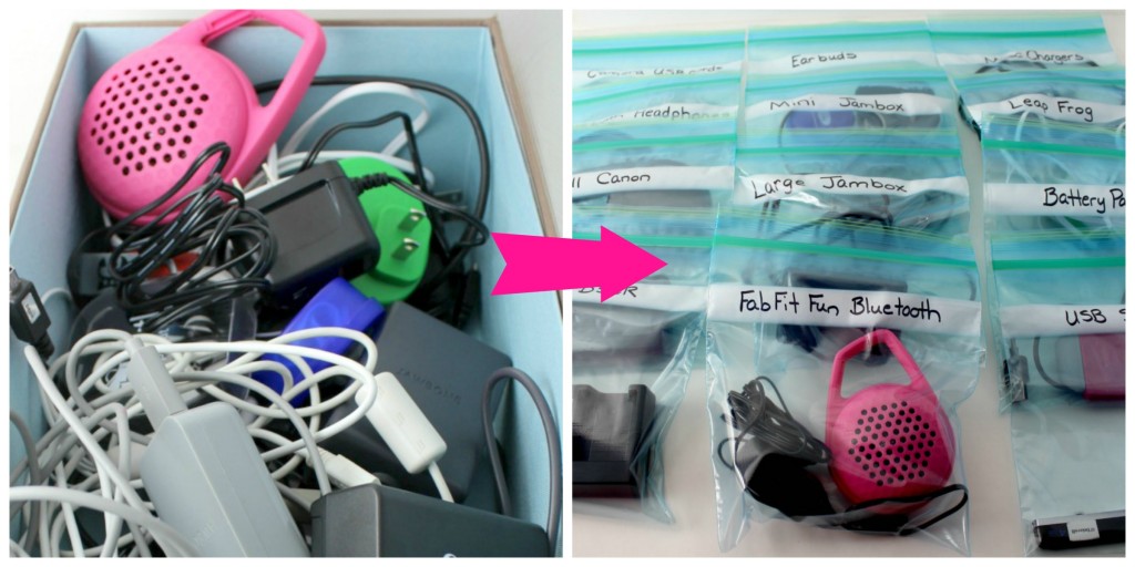 This diy cord organizer makes finding the right charger easy