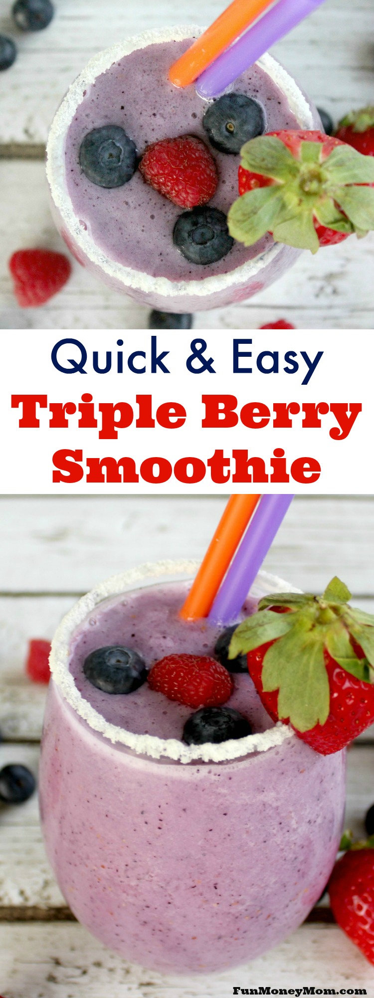 This delicious fresh berry smoothie is not only delicious, it's healthy too! It's perfect for a quick breakfast or as a summer treat.