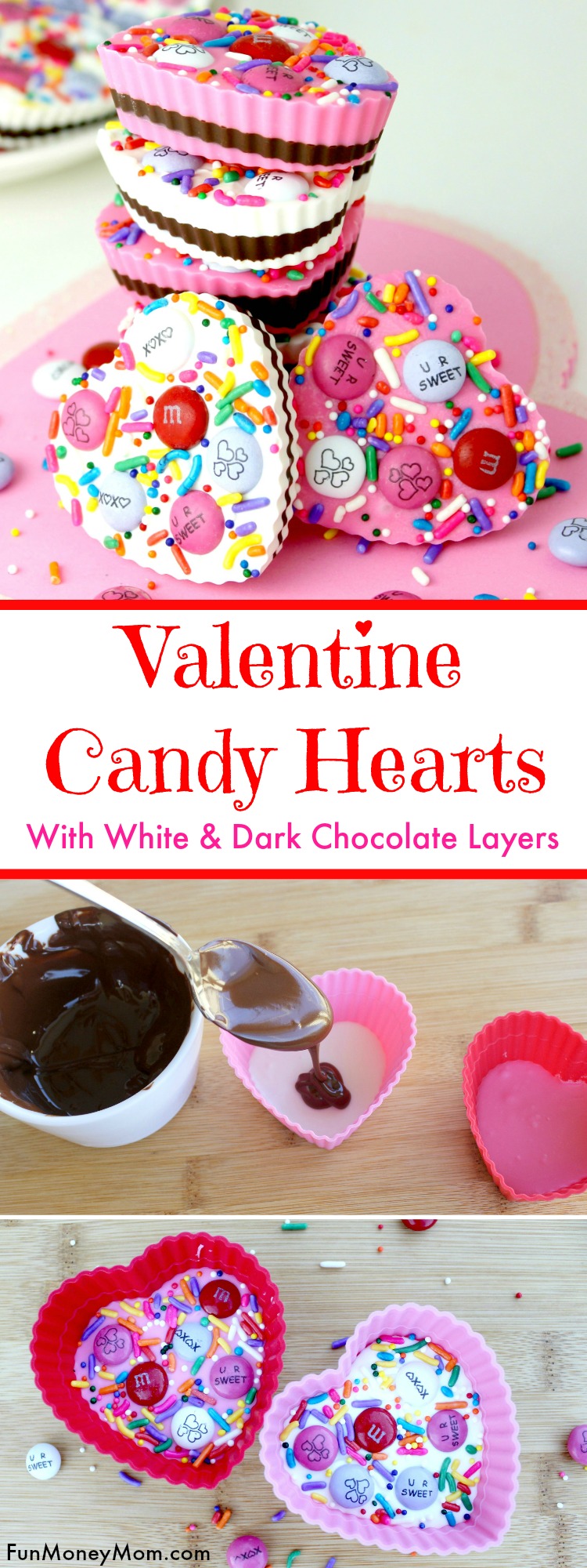 Valentine Candy Hearts With Chocolate Layers | Fun Money Mom