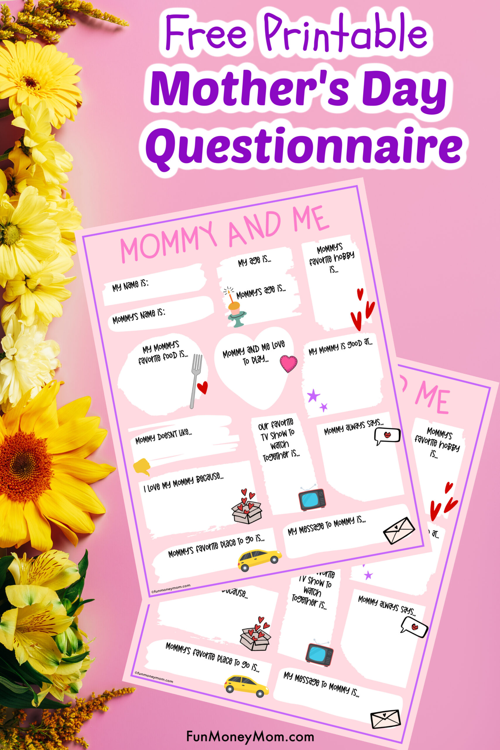 Mother's Day Questionnaire Free Printable Fun Money Mom