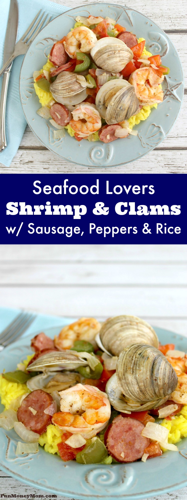 Love fresh seafood? You won't be able to get enough of this delicious shrimp & clams over rice. This seafood recipe is my new favorite dinner!