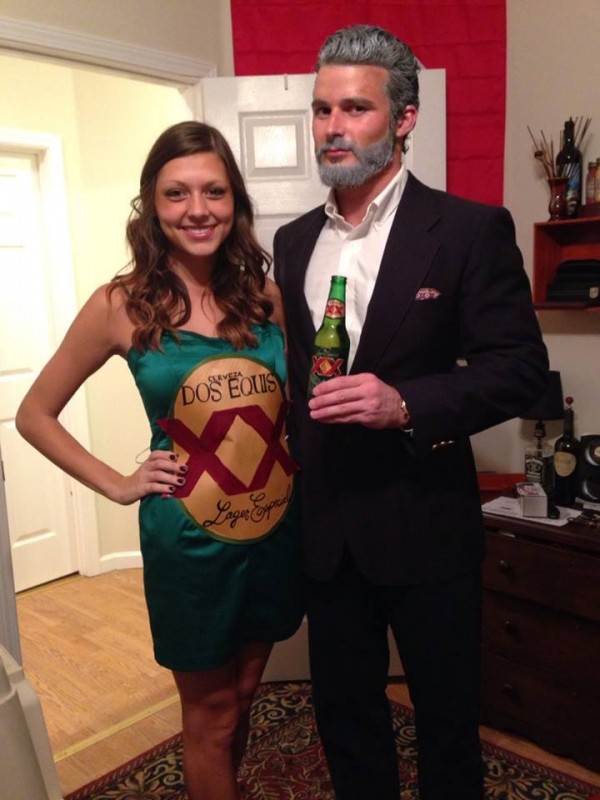 Most Interesting Man with beer is a pretty creative couple costume idea
