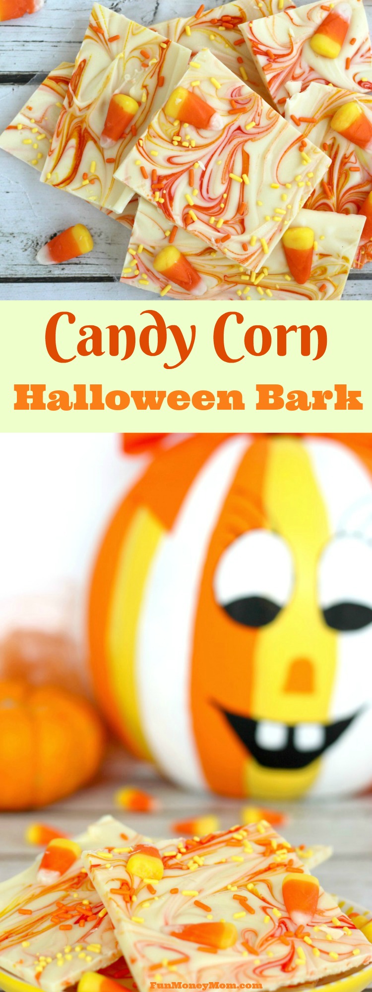 Need a fun Halloween treat? This Candy Corn Halloween Bark is both easy to make and fun to eat! It's perfect for Halloween parties or just a white chocolate Halloween treat.