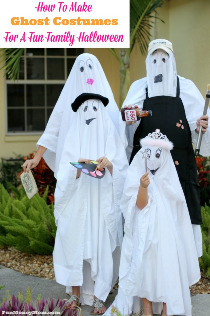 Want simple and budget friendly Halloween costumes for your family this year? These ghost costumes are easy, inexpensive and most importantly, fun! #catchmoredata #ghostbusters #ad @familymobile