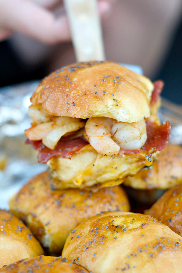 Shrimp Bacon Slider make great Super Bowl food