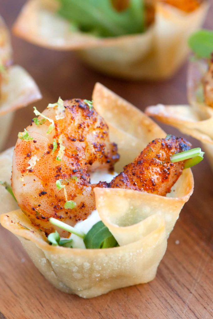 Football game food is better with these Chili Lime Shrimp Cups