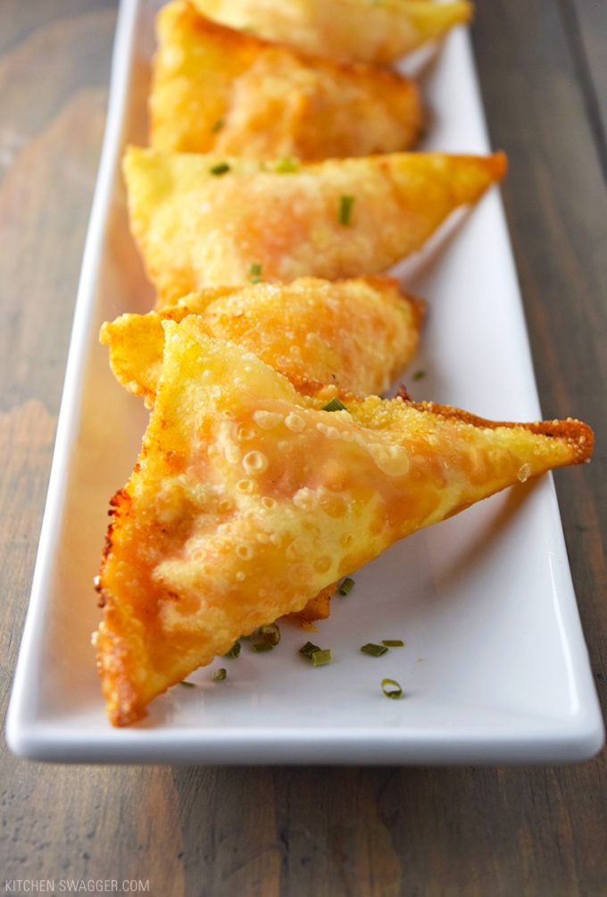 Buffalo Chicken Rangoons are one of our favorite football food recipes