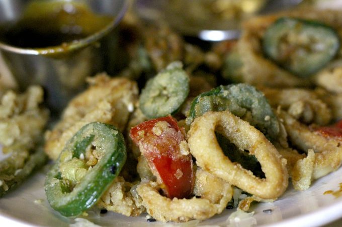 The calamari at The Boathouse Restaurant was deliciously complimented by fried jalapenos.