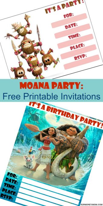 Planning a Moana birthday party? Don't just send out generic party invites. Get the kids excited with these cute Moana free printable invitations.