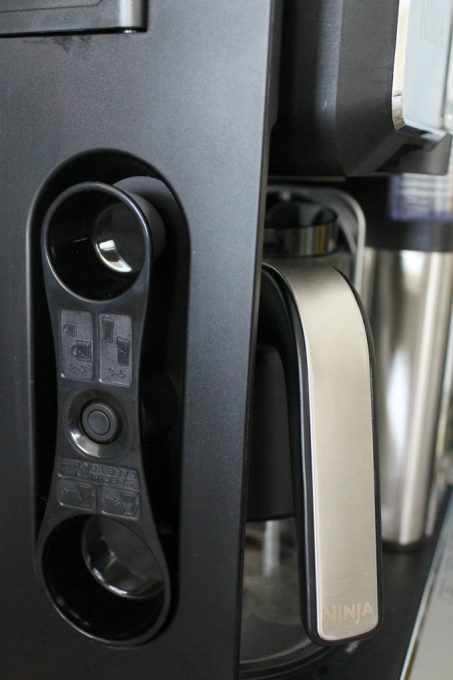 The built in scoop lets you know how much coffee you'll need for your frappe recipe