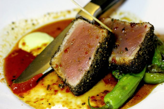 The seared tuna was our favorite dish at The Boathouse Restaurant