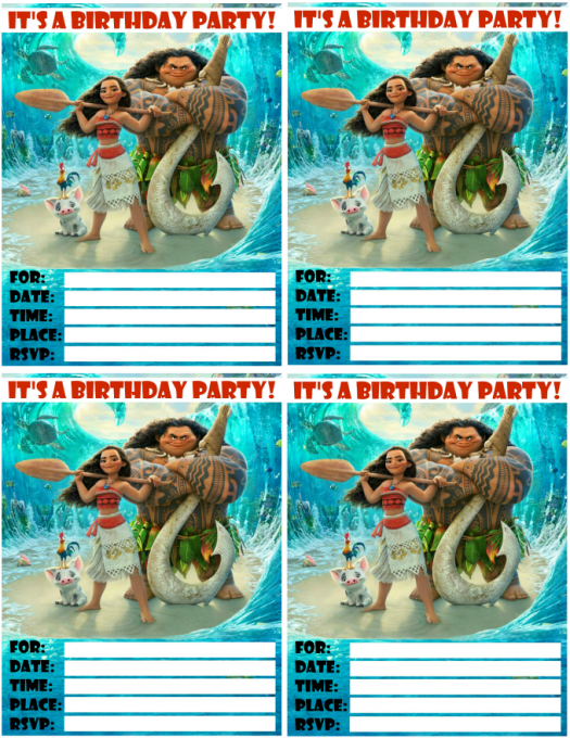 These Moana invitations are perfect for a special birthday.