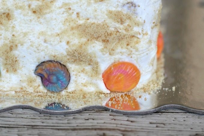 You can't have too many shells on this Moana birthday cake