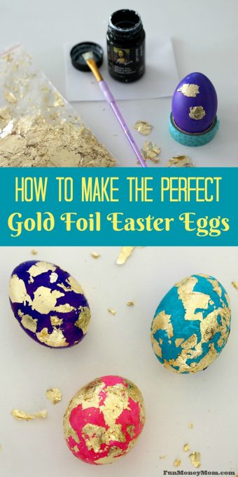 Decorating Easter eggs? Gold foil Easter eggs might look fancy but they're a lot easier to make than you'd think! Use them for something special or your everyday Easter decor.
