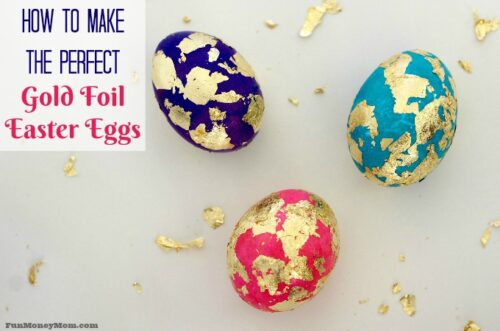 Gold foil Easter eggs feature