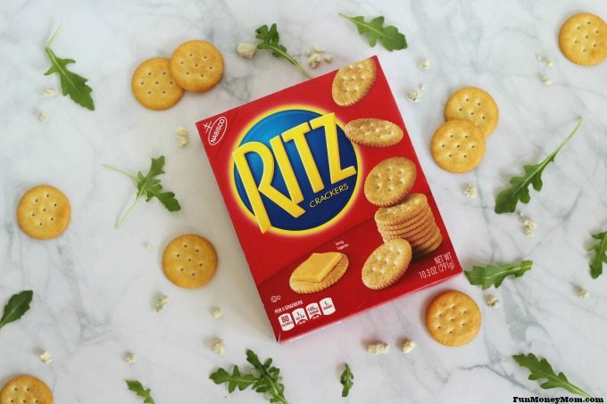 To make Party Crackers with Steak, Blue Cheese and Arugula, you have to start with a great cracker like RITZ
