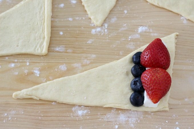 Add blueberries for more delicious Cheese and Berry Stuffed Crescent Rolls
