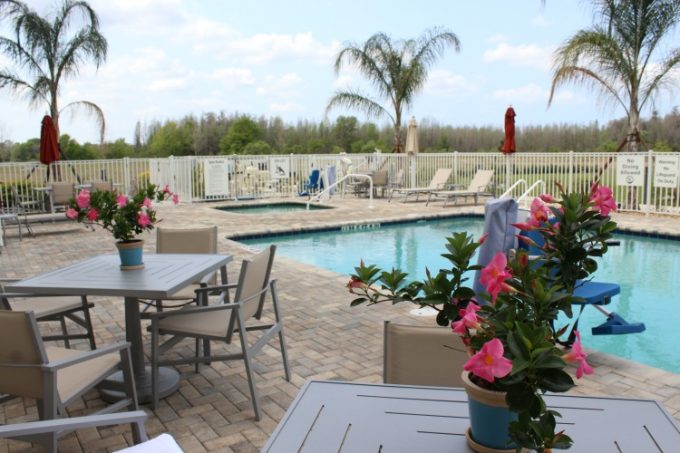 The pool area at the Holiday Inn Pasco County