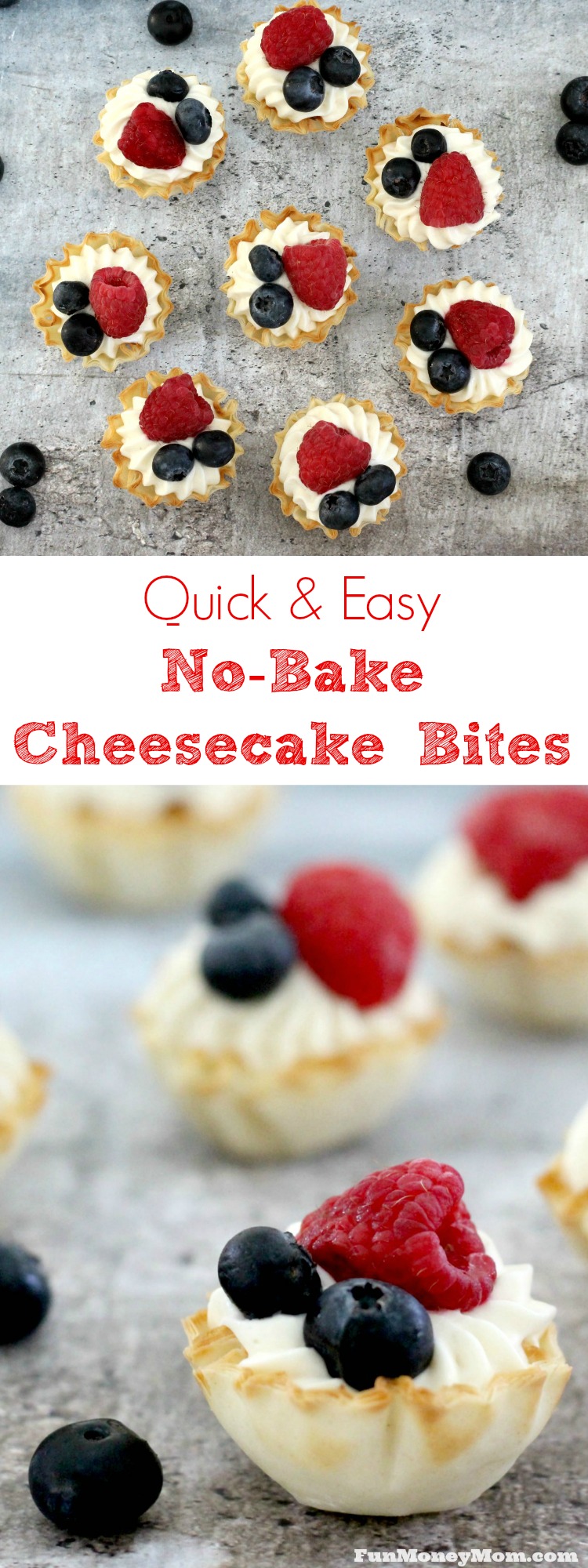 Quick & Easy No Bake Cheesecake Bites Fun Money Mom