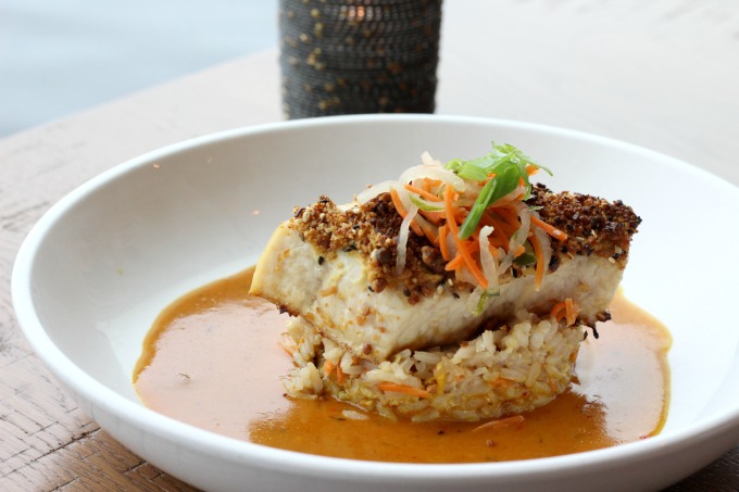Try the swordfish encrusted with macadamia nuts.