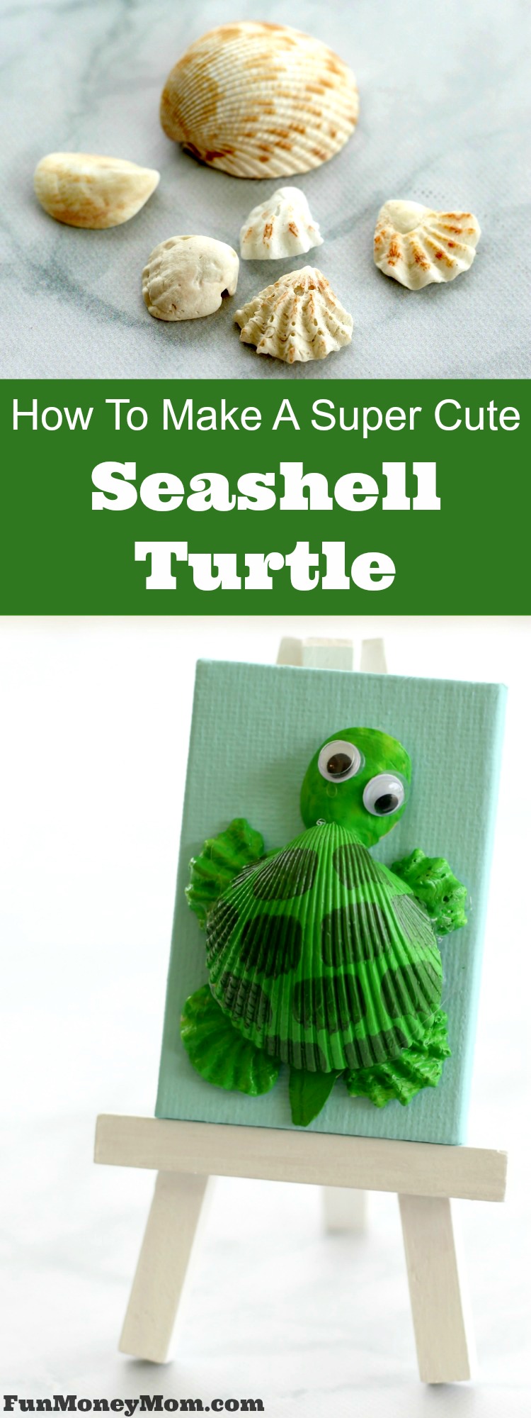 Want a cute summer craft that'll keep the kids entertained? Grab some seashells, paint and glue and make this adorable seashell turtle craft. It's fun for kids but fun for mommy too!
