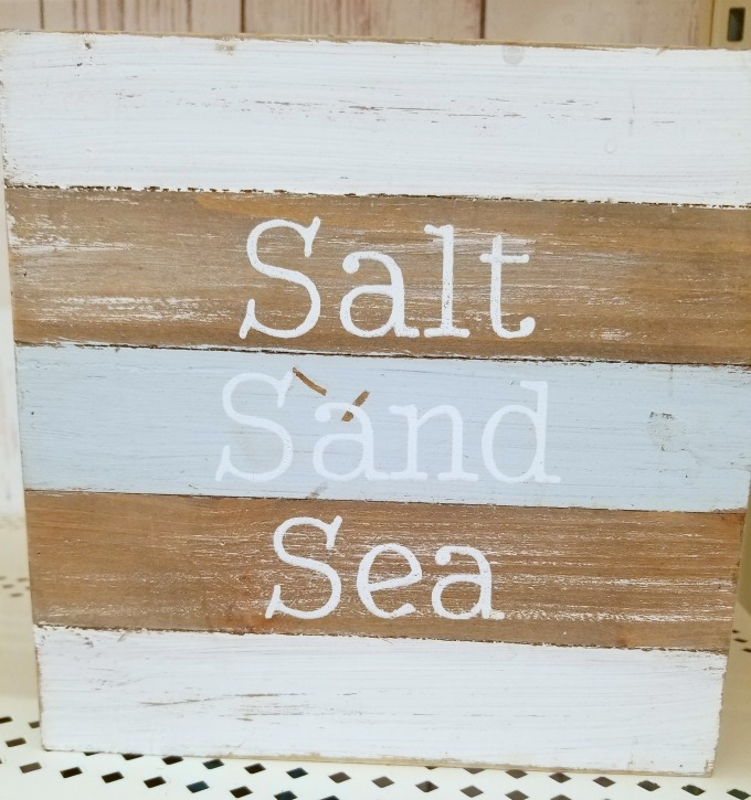 This sign gave me the inspiration for my coastal tray