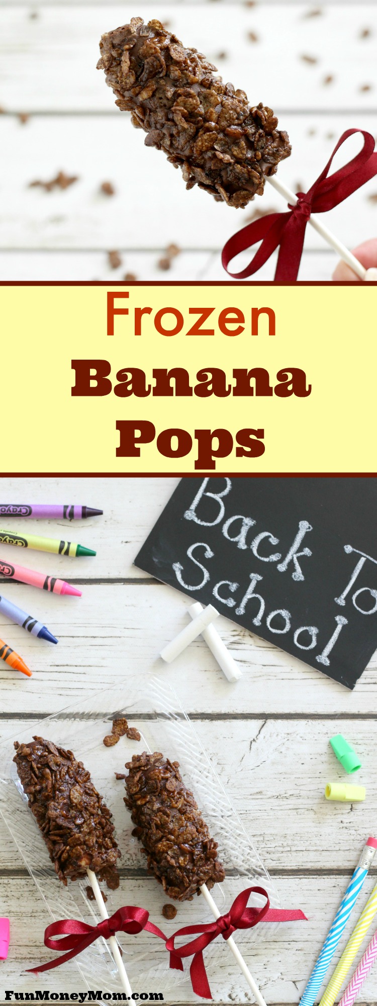 Need a simple after school snack that you know the kids will love? With just three ingredients, these Frozen Banana Pops are the perfect treat for hungry kids and the perfect easy snack recipe for busy moms! #ad