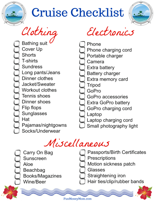 How To Pack For A Cruise (with free printable checklist)