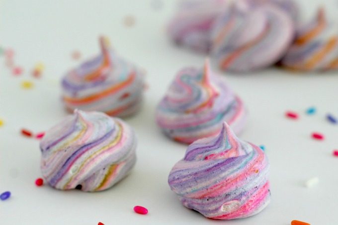 These Unicorn Kiss Meringue Cookies disappear fast in my house