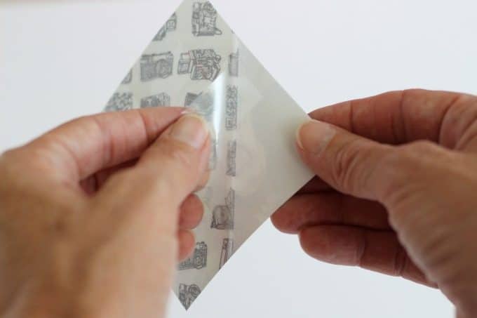 Peel off the adhesive backing.