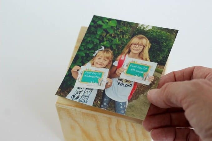 Stick the photos on each side of the DIY Photo Cube