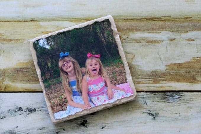 You can use any picture you like for cute photo coasters.