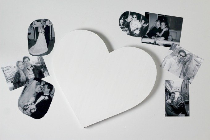 Paint the heart with white acrylic paint