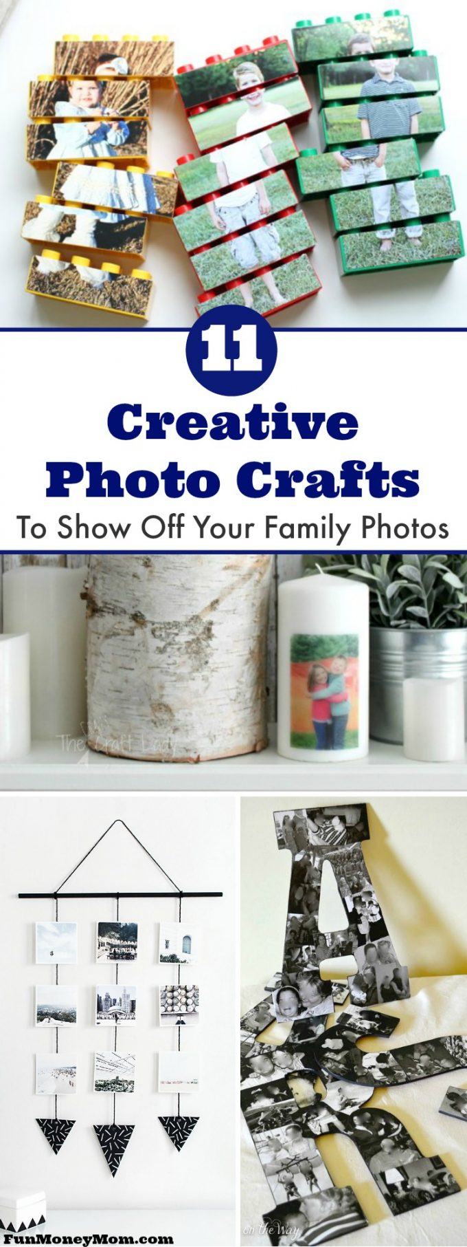 Don't hide your family photos in an album. You can easily display your photos with these creative photo crafts. 
