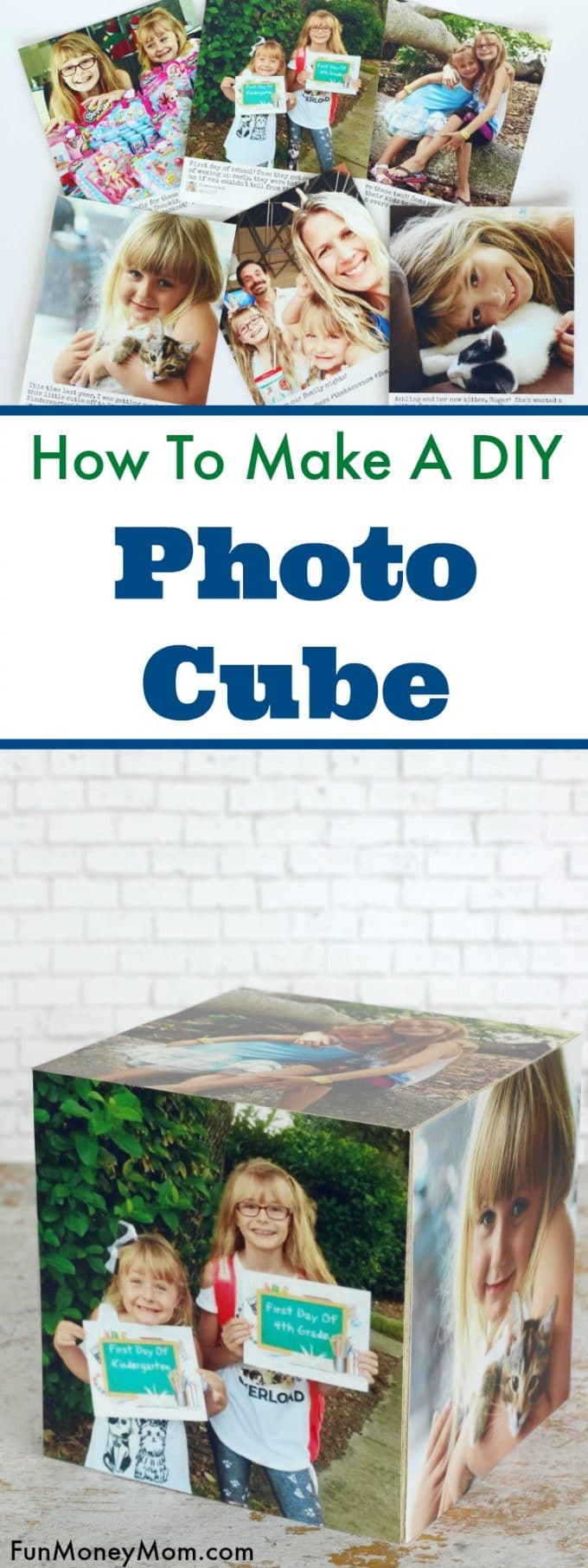 Photos always make the best home decor and this easy DIY photo cube is a fun way to display all your favorite family photos.