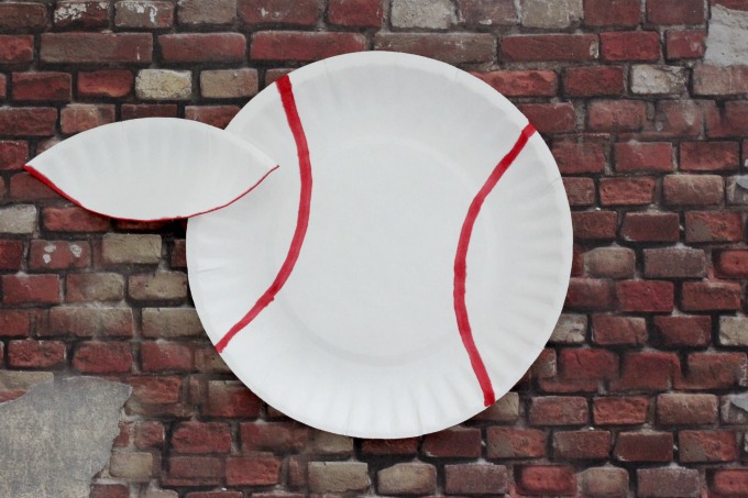 Trace the seams on both sides of the baseball.
