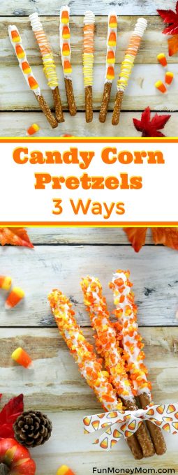 Want a fun fall treat that you can make in a hurry? These Candy Corn Pretzels are not only delicious, they're super easy to make. Serve them at your Halloween party, add them to a "Boo" Basket or turn them into a fun teacher gift.