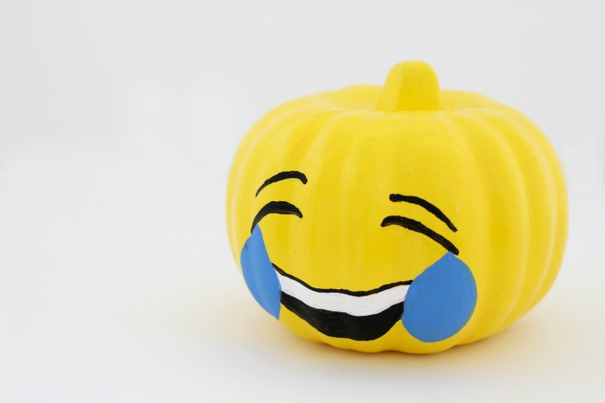 This emoji looks pretty happy to me
