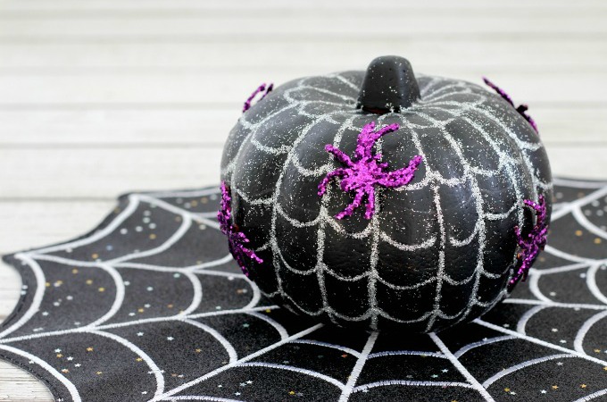 How To Make A Spiderweb Pumpkin (No Carve)