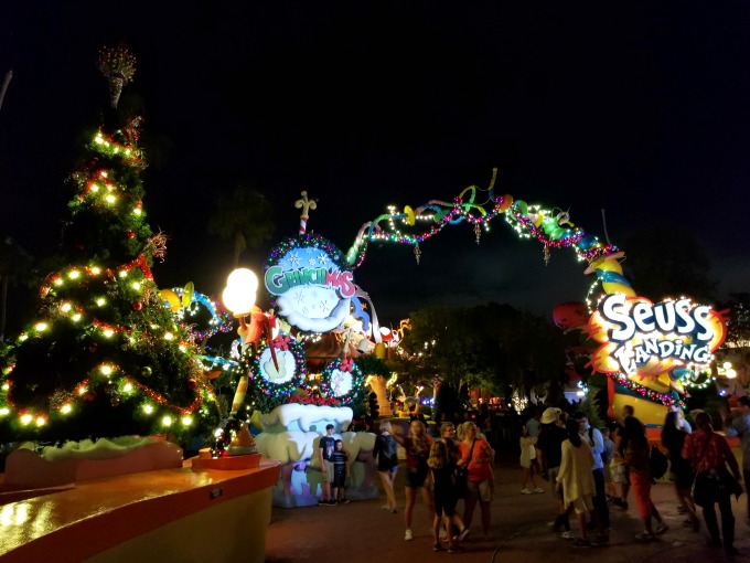 Seuss Landing is all lit up for Christmas