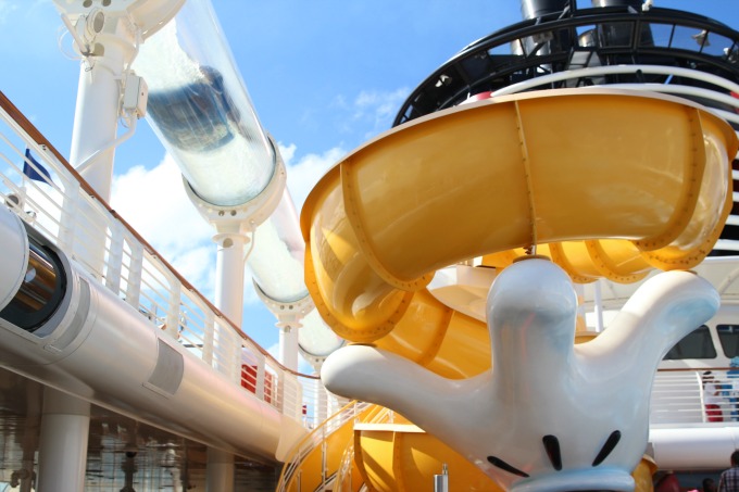 One of the most adventurous things you can do on the Disney Dream is ride the AquaDuck waterslide