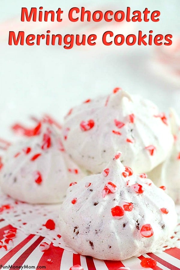 Christmas Cookies - These Mint Chocolate Meringue Cookies are the perfect bite size desserts for your holiday party. #cookies #christmascookies #holidayfood #dessert #bitesizedessert #cookieexchange
