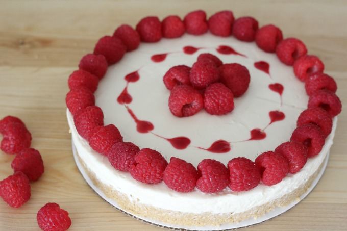 Your white chocolate raspberry cheesecake needs plenty of raspberries