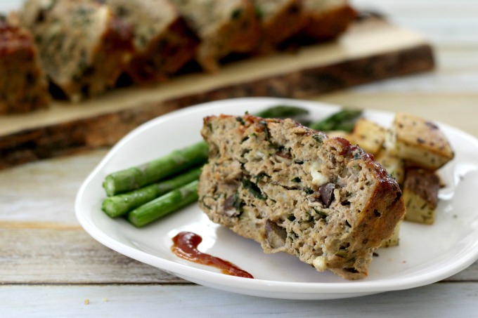Turkey meatloaf with spinach tastes great with asparagus and potatoes.