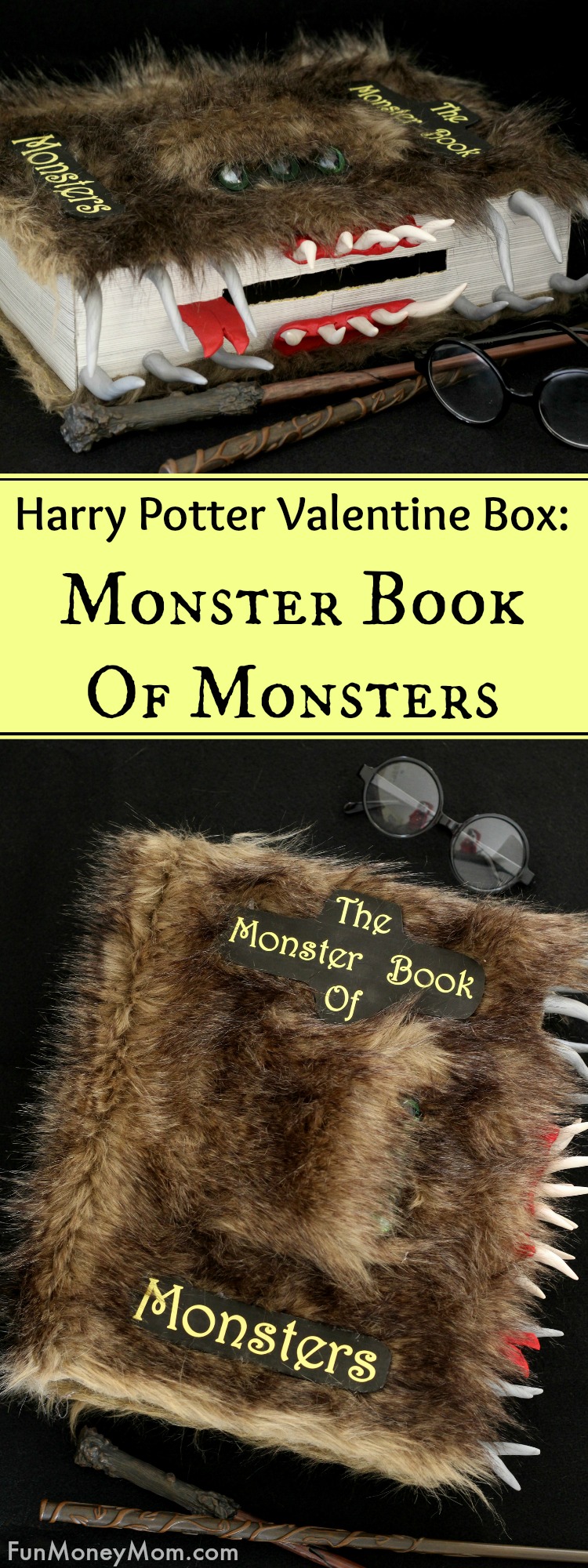 Harry Potter Valentine Box - This Monster Book Of Monsters Valentine Box is the perfect Valentine's Day Box for little Harry Potter fans. #harrypotter #harrypottervalentine #harrypottervalentinebox #monsterbookofmonsters #monsterbookofmonstersbox #monsterbookofmonstersvalentine #valentinebox #valentinesday
