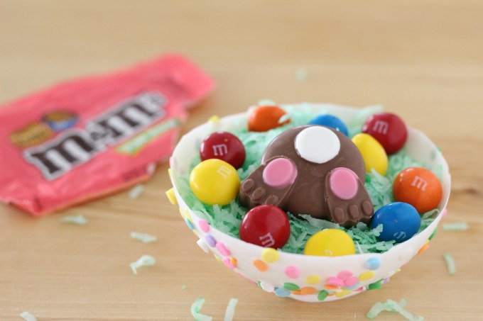 Add M&M'S and bunny butts to your edible chocolate bowls