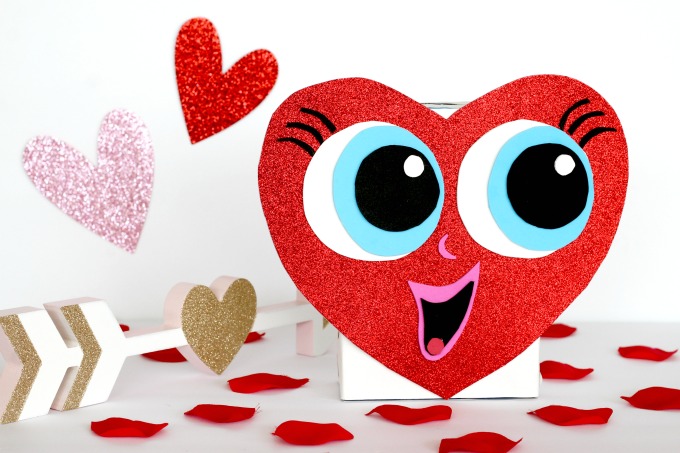 This heart shaped Valentine box is not only fun to make, it's easy for kids to do on their own.