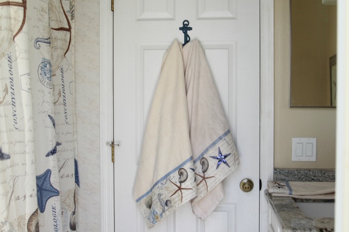 These towels were perfect for a coastal themed bathroom makeover